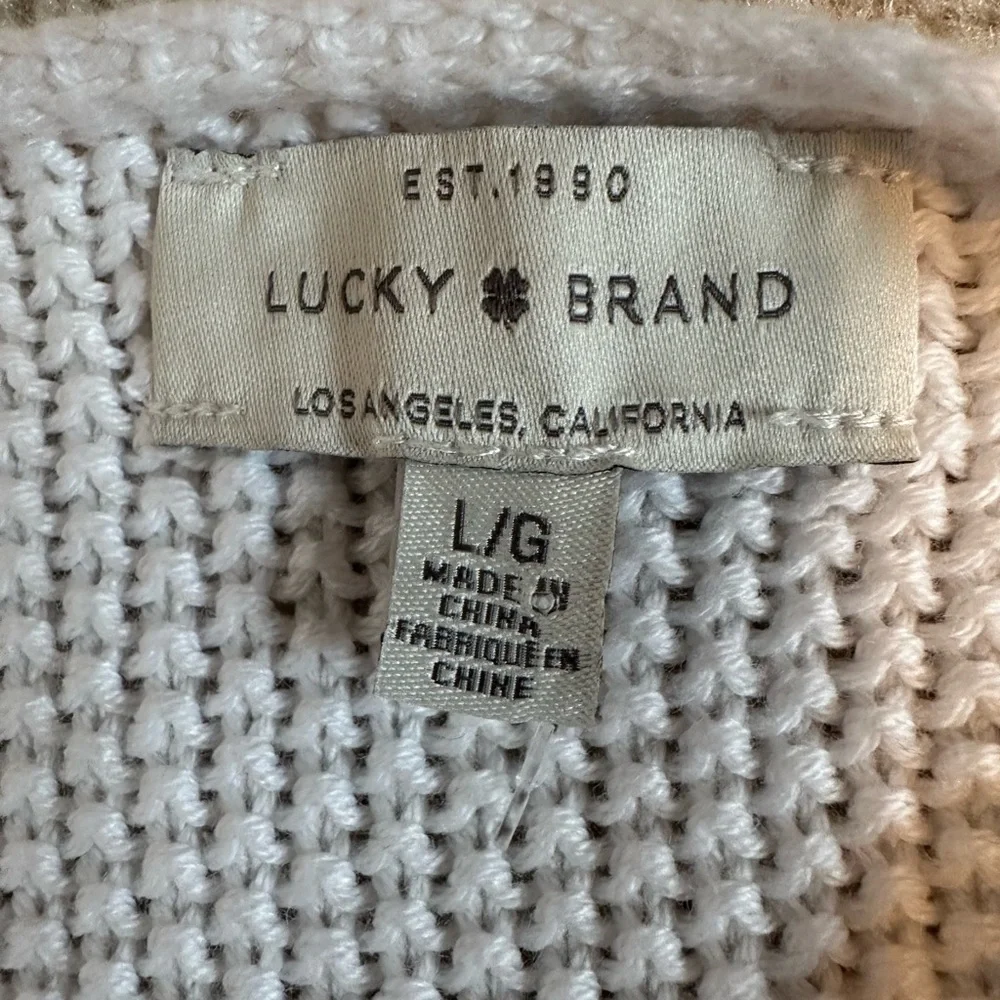 Lucky Brand white “v necked” cotton sweater - Picture 6 of 6